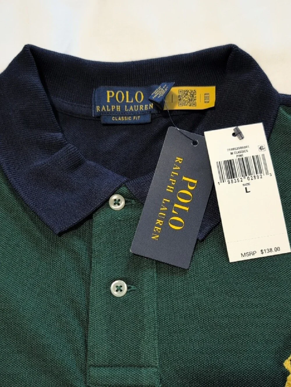 Polo by Ralph Lauren Classic Colorblock Green Polo Shirt